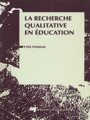 cover image of La recherche qualitative en éducation